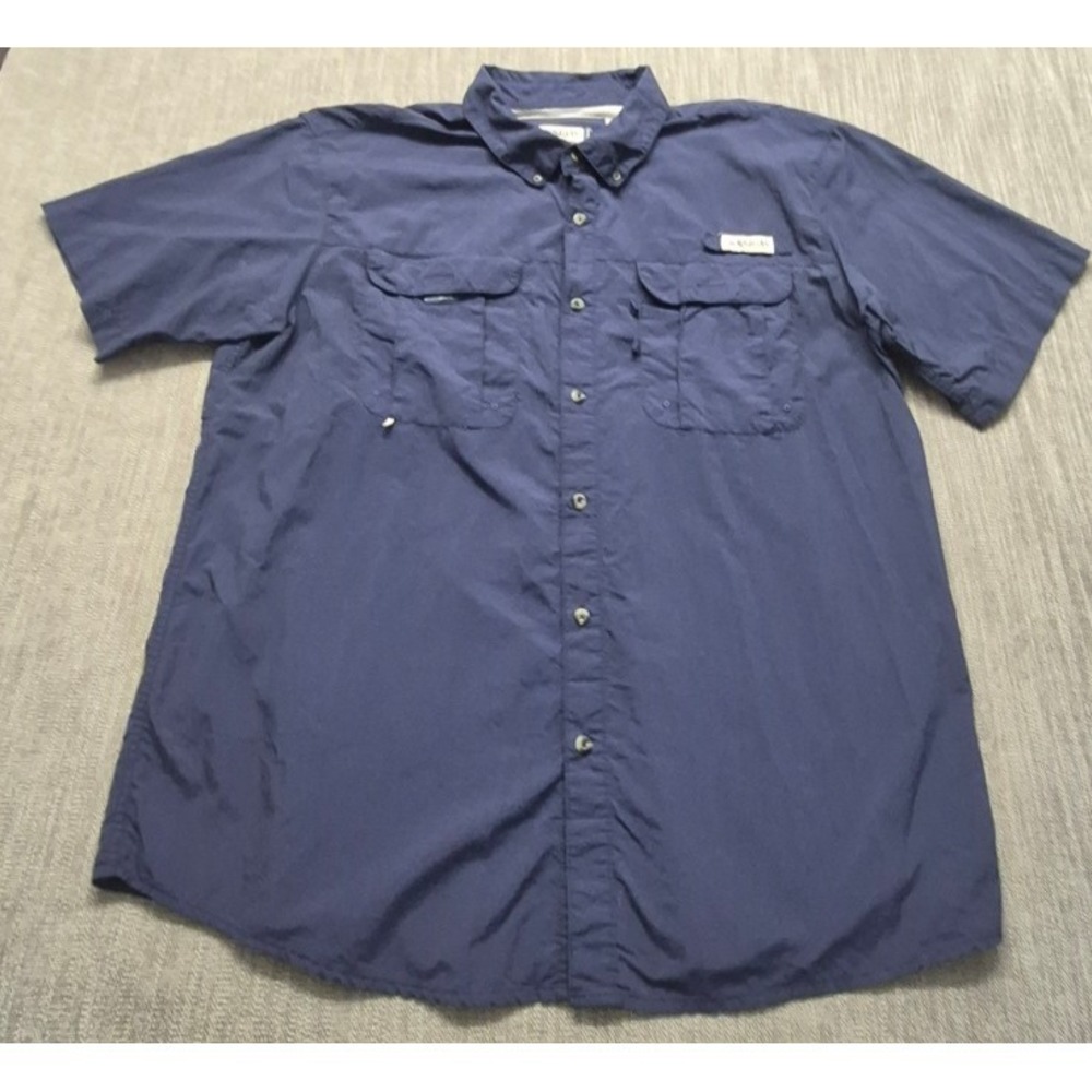 Magellan Laguna Madre men's blue Fish gear relaxed fit moisture wicking shirt XL